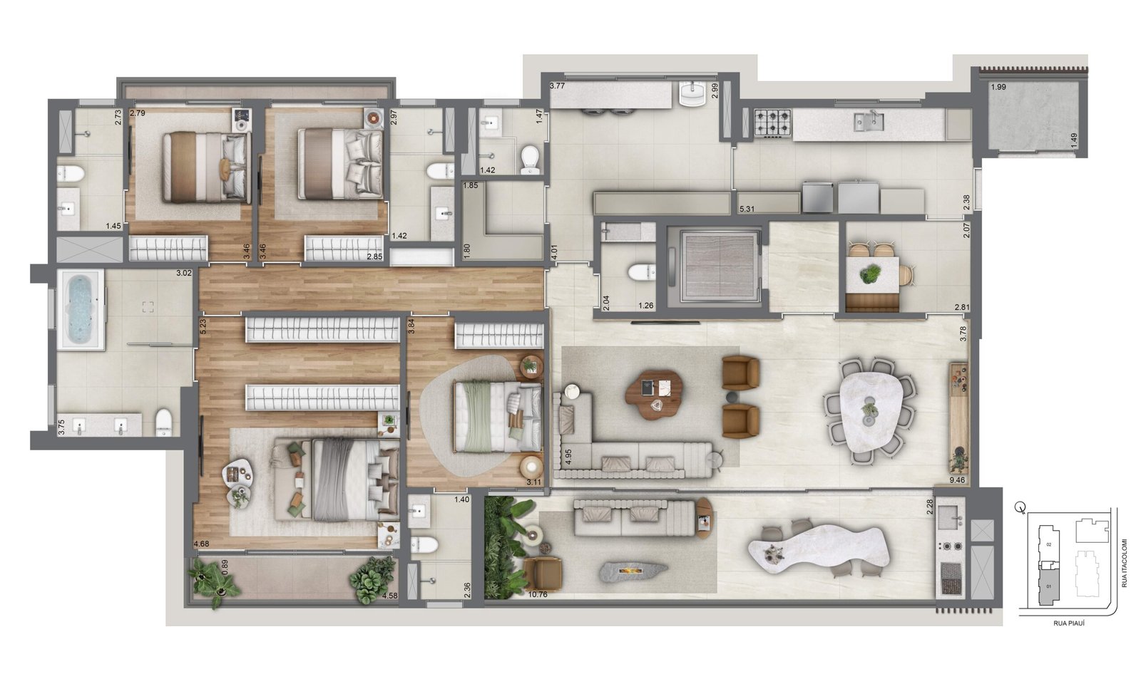 Casa PIauí Higienópolis apartamento de alto padrão